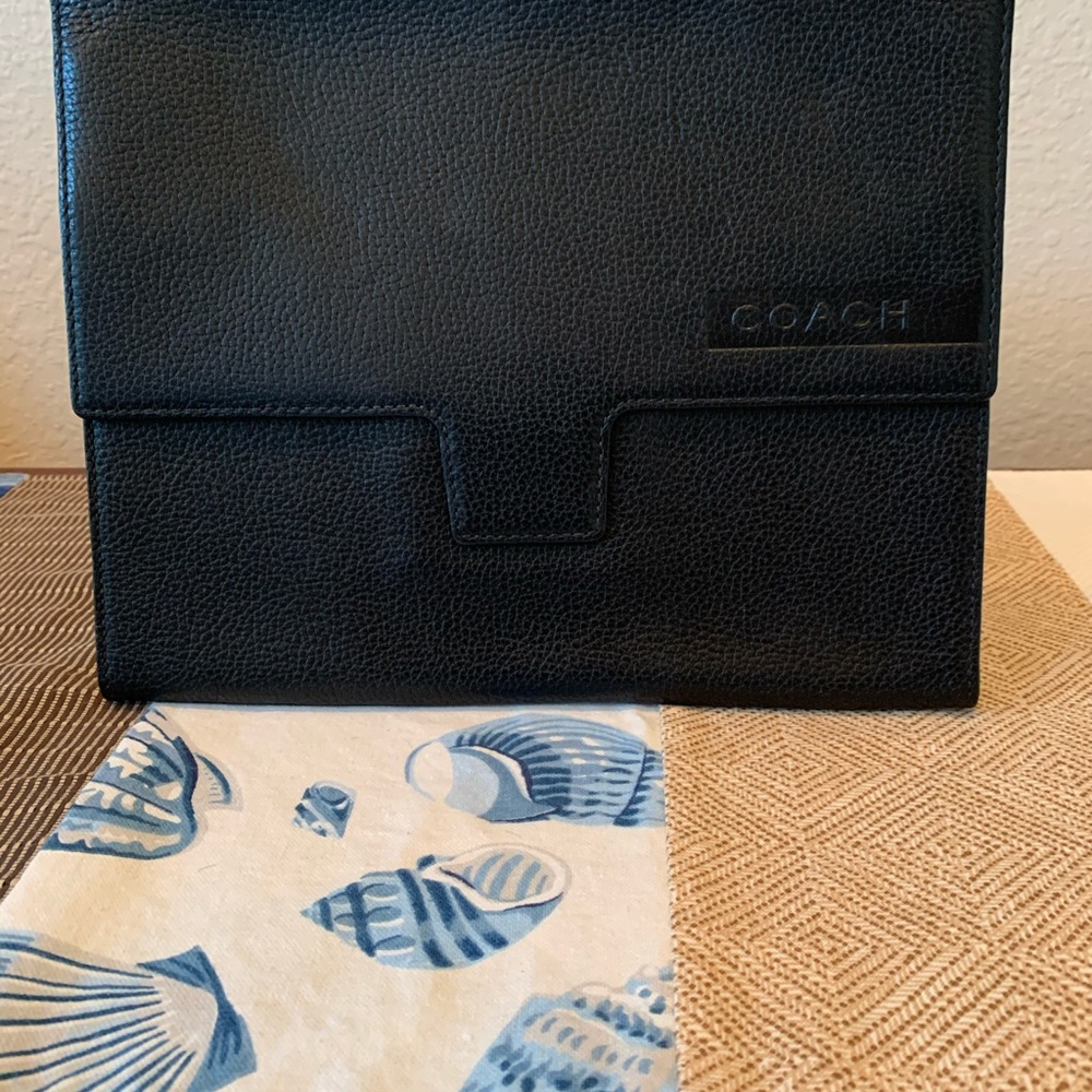 Coach Black Leather Tablet Carrier
